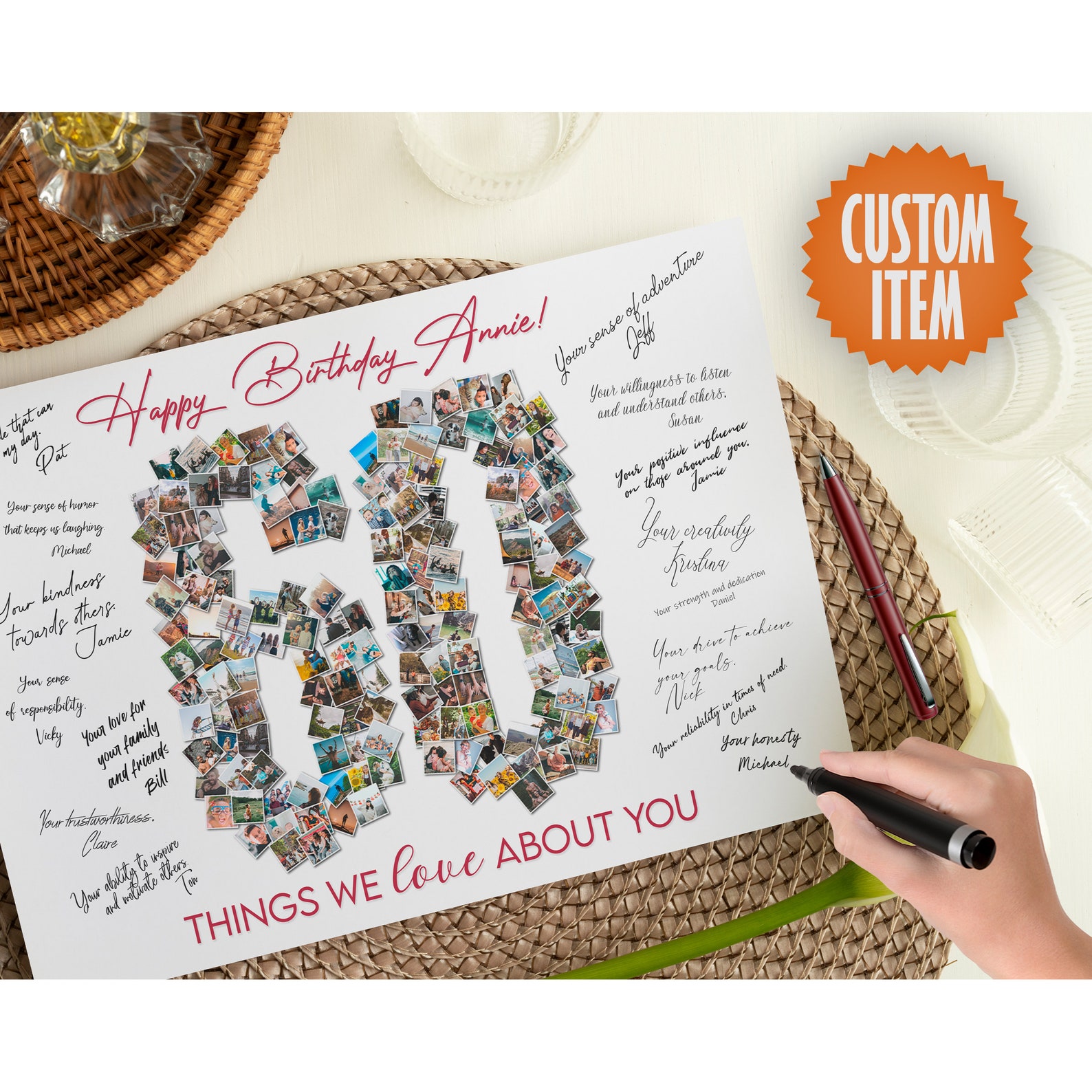 60th Birthday Decorations | 60 Things We Love About You | 60 Reasons We ...