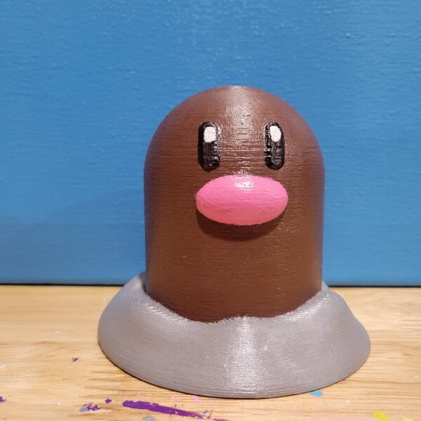 Diglett Pokemon 3" tall 3D Printed