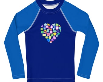 Traje de baño infantil Gemstone Heart con protección solar UPF 40 (2T-7T)