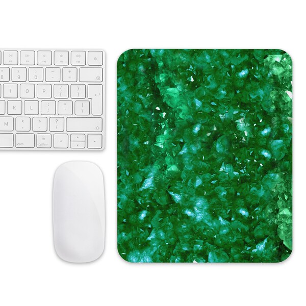 Emerald Mouse pad, green crystal mouse pad