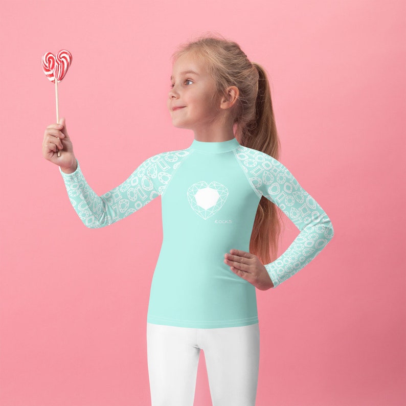 Diamonds Kids Rash Guard, Gems Kids Rash Guard, Rocks Kids Rash Guard