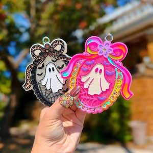 Car Freshie | Freshy | Fall | Halloween | Coquette Ghost Frame