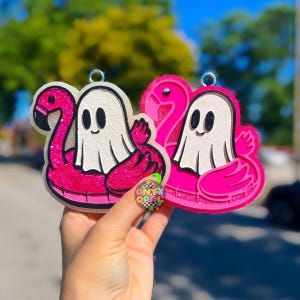 Car Freshie | Freshy | Summerween | Ghost On Flamingo Floaty