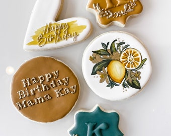 Lemon themed Birthday Cookies