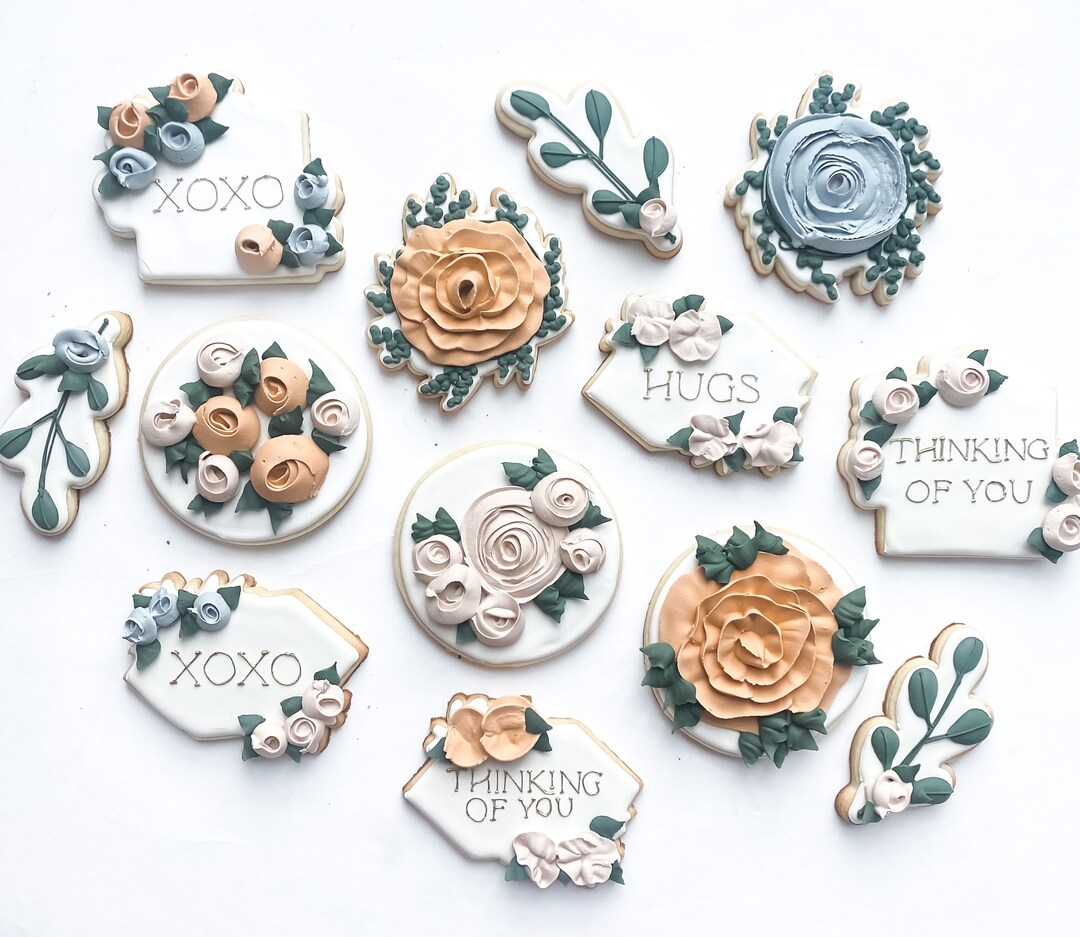 Sympathy Floral Cookies Etsy