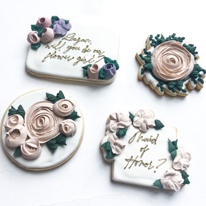 Floral Bridesmaid Proposal Cookies