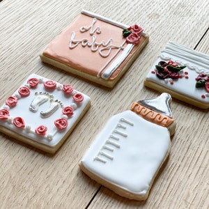 Baby shower decorated cookies