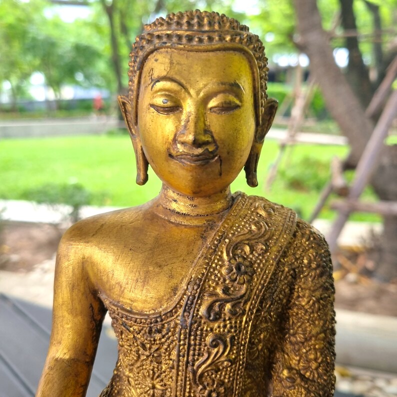 13 Buddha Statue Phra Malai Fan Buddha Gold Gilt Antique - Etsy