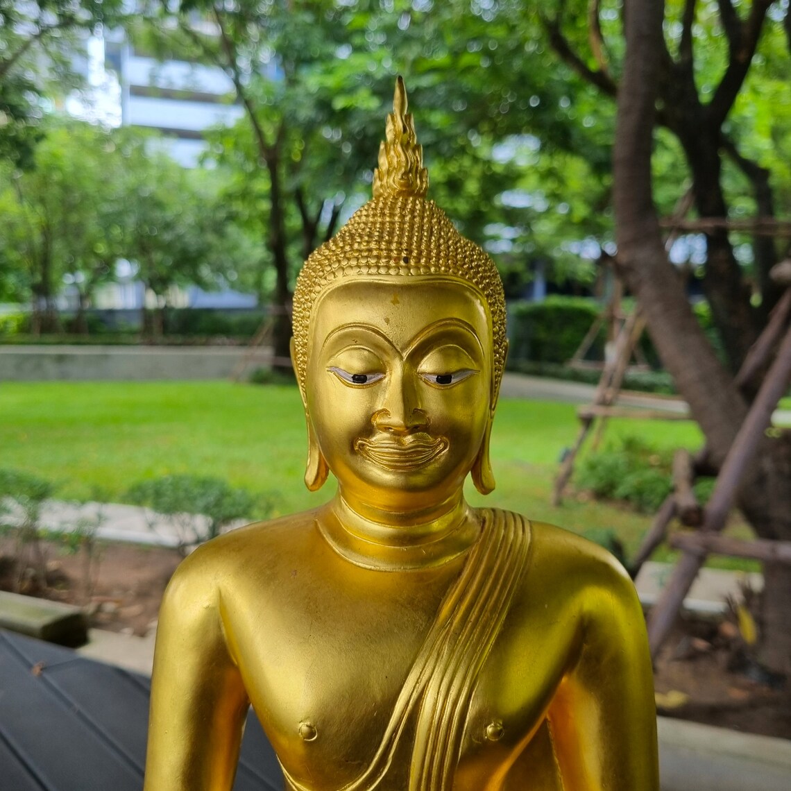 Buddha Statue Gold Plated and Blessed by Monk From Temple Wat Etsy