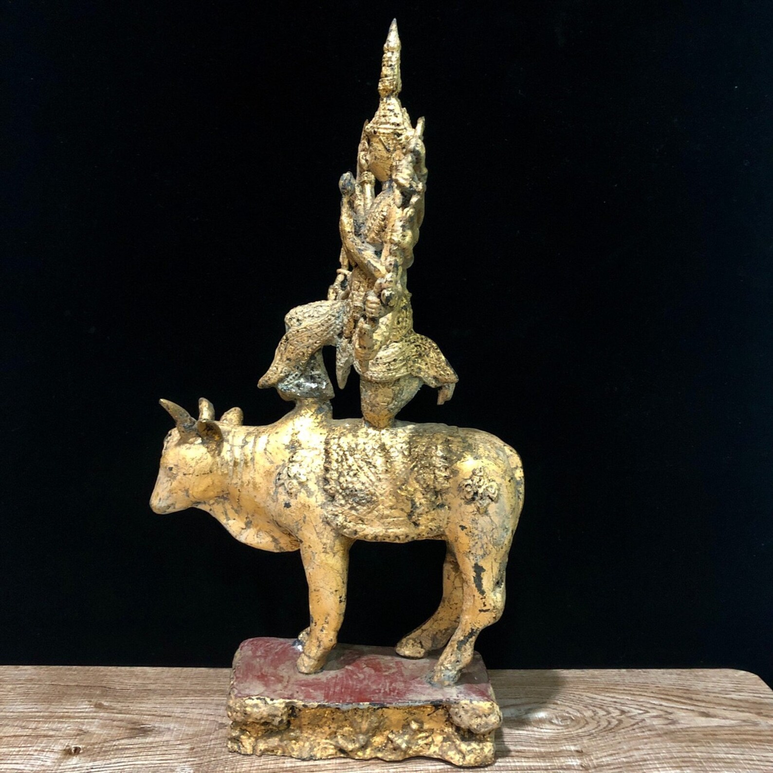 16.5 Bodhisattva Buddha Statue On Sacred Cow Bronze Gold | Etsy