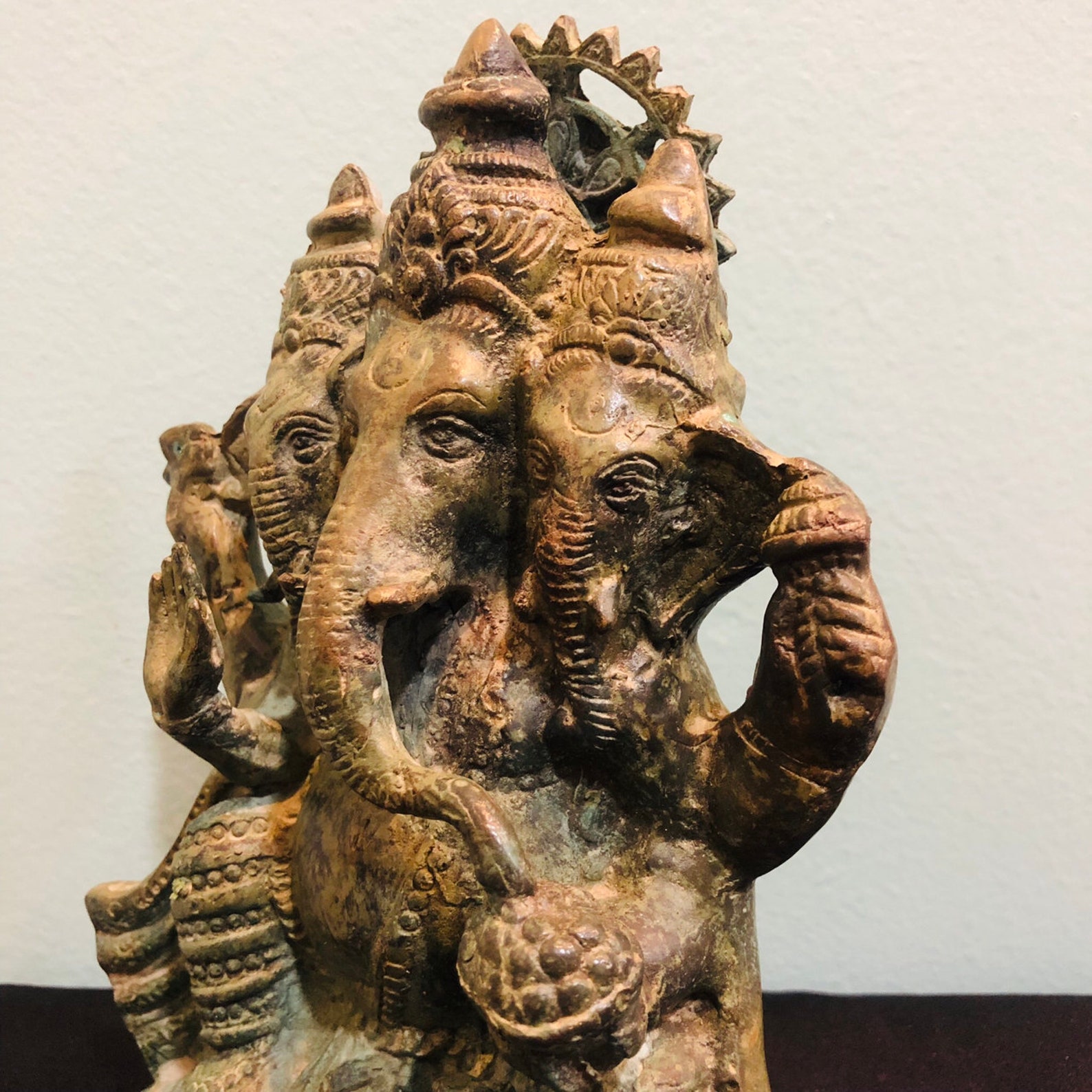 Asia Khmer Elephant Buddha Statue Bronze Antique Old Relic 3 Etsy