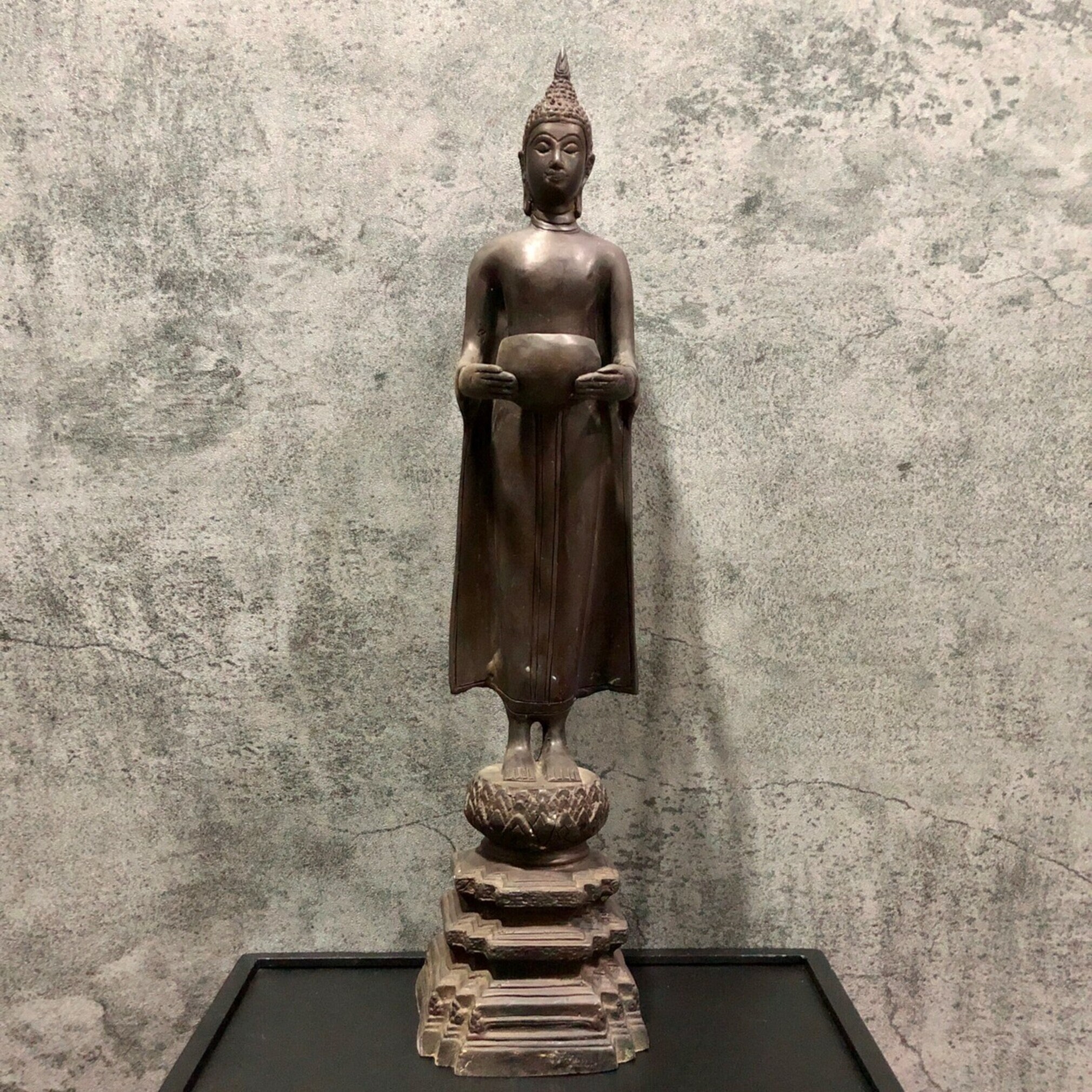 17.9 Holding Arms Bowl Buddha Statue Begging Buddha From Etsy