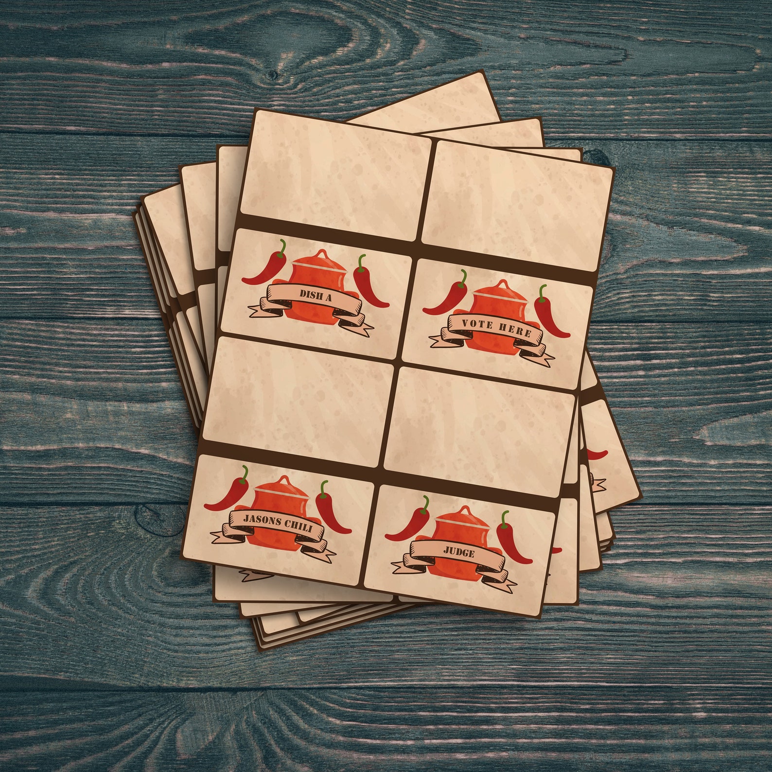 Editable Chili Cookoff Tent Cards Chili Tasting Chili Cook Etsy