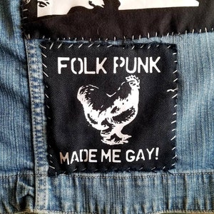 Folk Punk Made Me Gay! sew-on patch