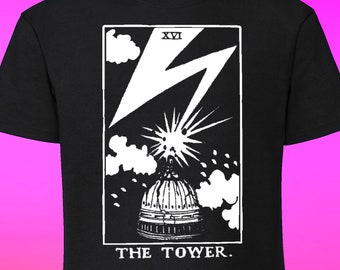 The Tower tarot/hardcore punk tee