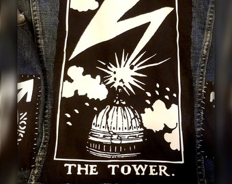 The Tower Tarot / DC hardcore punk sew-on back patch