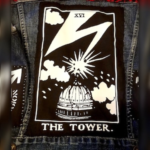 Parche para coser en la espalda de The Tower Tarot / DC hardcore punk