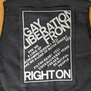Patch posteriore da cucire in stile vintage Gay Liberation Front