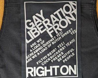 Écusson cousu style vintage du Gay Liberation Front