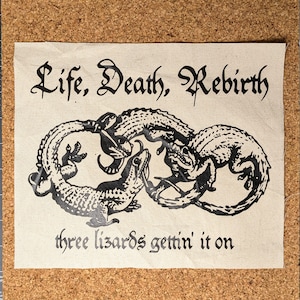 Three Lizards back patch // Life, Death, Rebirth