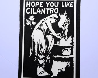Hope You Like Cilantro folk punk sew-on back patch