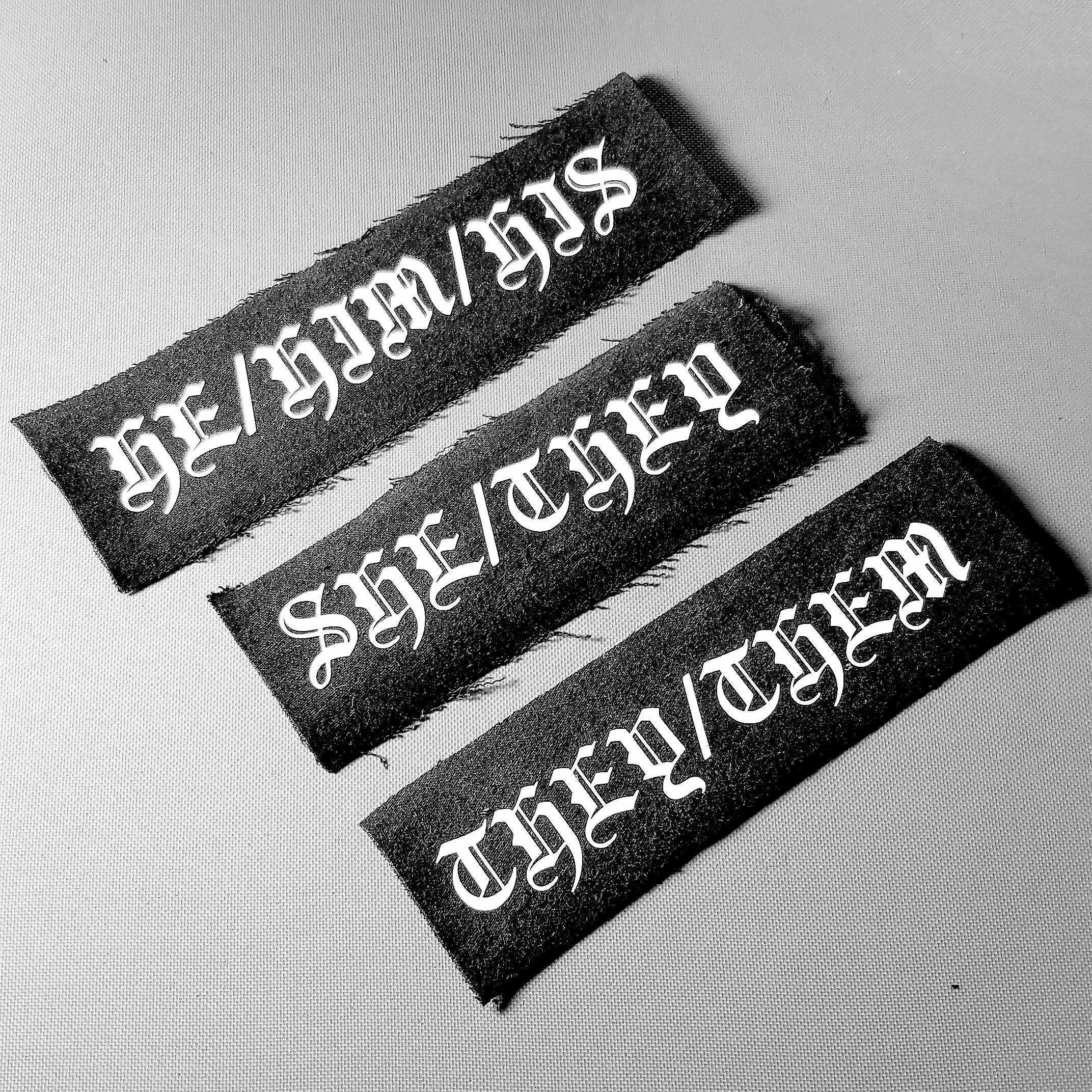Sew-on Pronoun Patches They/them He/him She/her - Etsy
