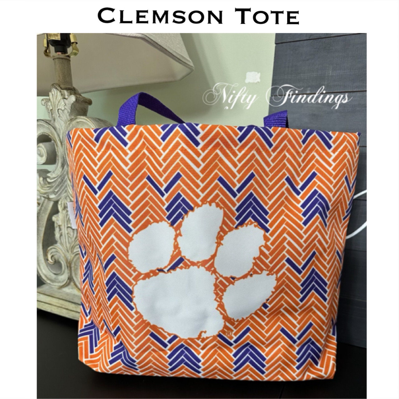 College Tote Bag Game Day Bag College Book Bag Carry All College Purse