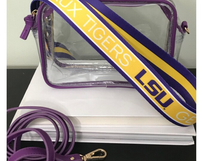 Clear Purse With Strap Stadium Approved Purse LSU Tigers Geaux Etsy