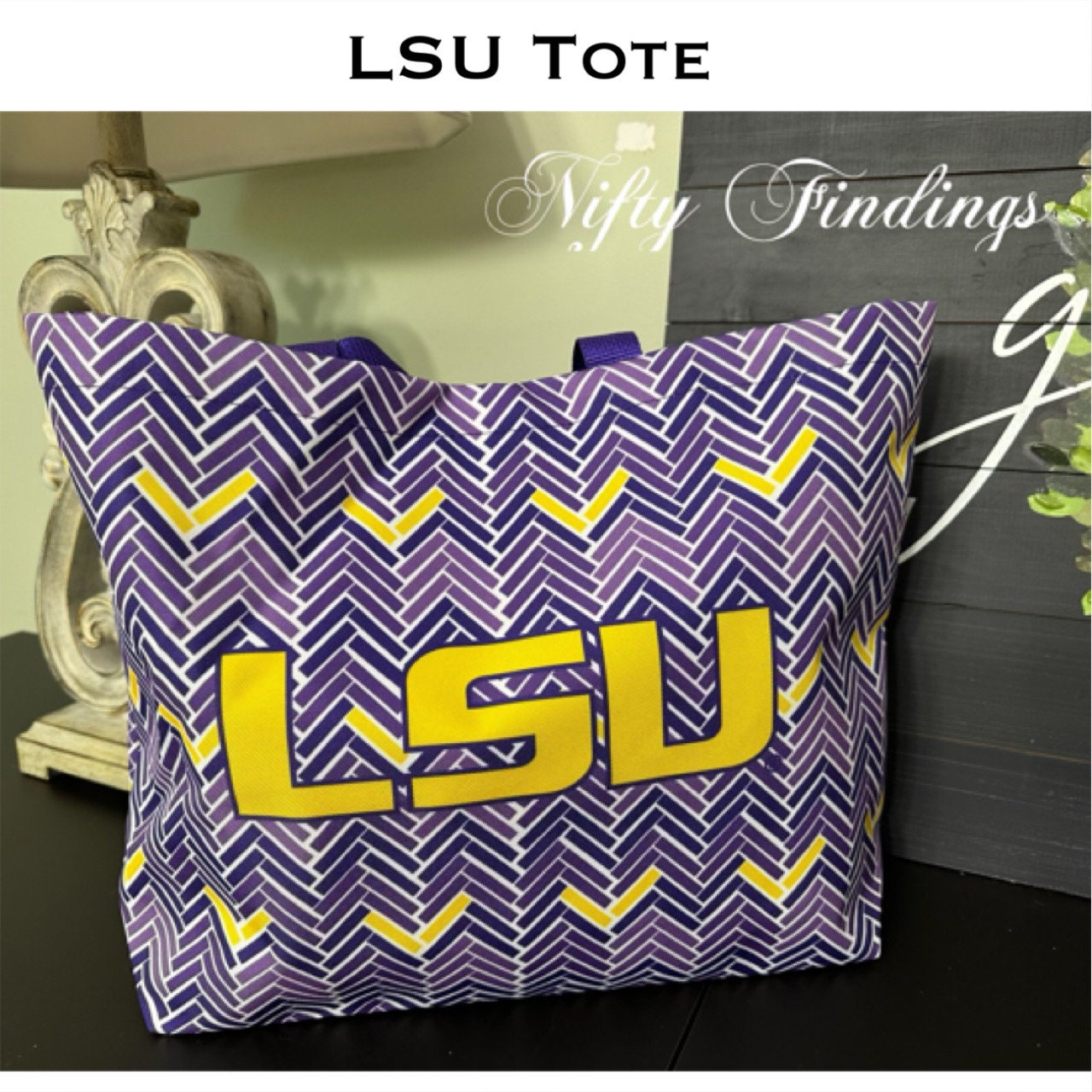 College Tote Bag Game Day Bag College Book Bag Carry All College Purse