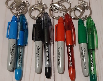 Mini Pen & Sharpie Keychain Combo: Nurse/Teacher Gift