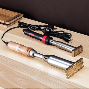 Marcador de madera con hierro eléctrico, Marcador de madera personalizado, Sello de madera personalizado con calentador eléctrico