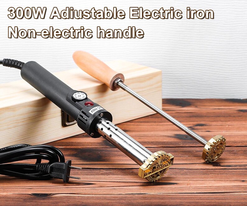 Custom Wood Branding Iron for Woodworkers,Custom electric branding iron for wood,Wood burning stamp,gift for boyfriend Adjustable iron +box