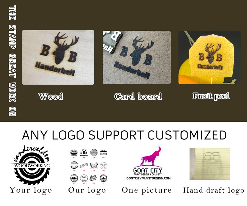 Custom Metal Stamp Heat Emboss Stamp / Wood Branding Iron Etsy