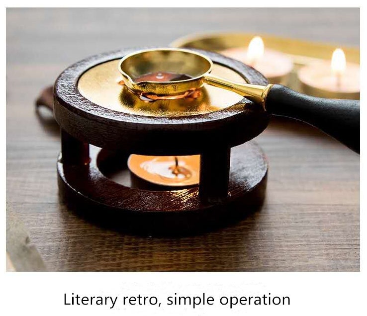 Retro Wax Stamp Stove Melting Pot Tool Furnace Spoon Sealing DIY