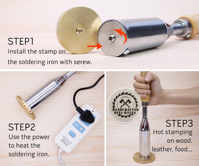 Custom Metal Stamp Heat Emboss Stamp / Custom Branding Iron / Etsy