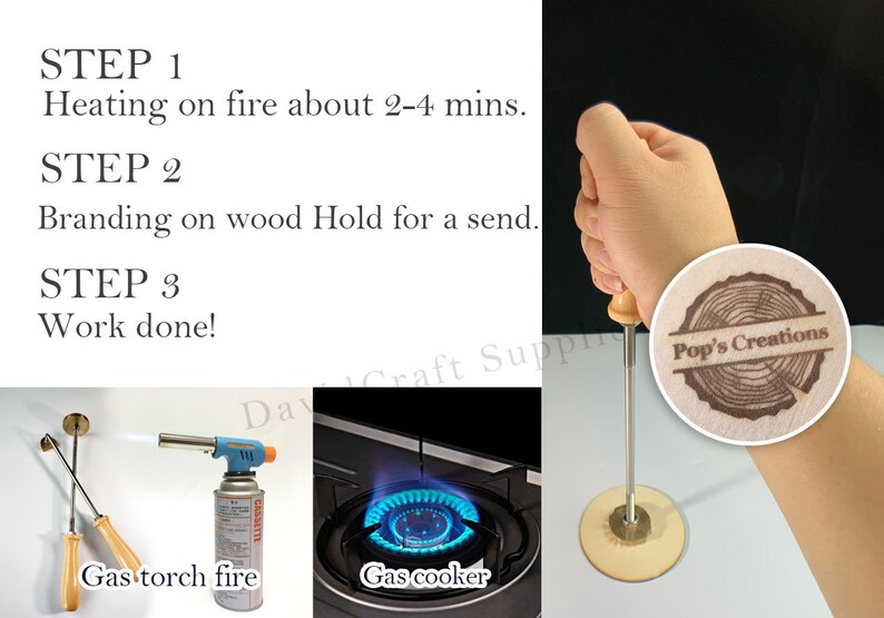 Custom Metal Stamp Heat Emboss Stamp / Wood Branding Iron Etsy