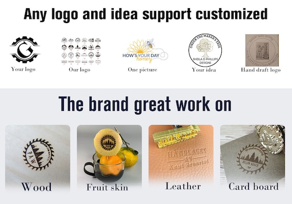 Custom Logo Wood Branding Iron,Durable Leather Iron Stamp,Wood Iron/Wedding  Gift,Handcrafted Design,Flame Heated, 1.5”