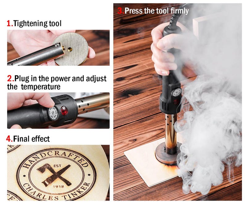 Custom Wood Branding Iron for Woodworkers,Custom electric branding iron for wood,Wood burning stamp,gift for boyfriend image 10