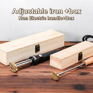 Custom Wood Branding Iron for Woodworkers,Custom electric branding iron for wood,Wood burning stamp,gift for boyfriend With wood handle+box