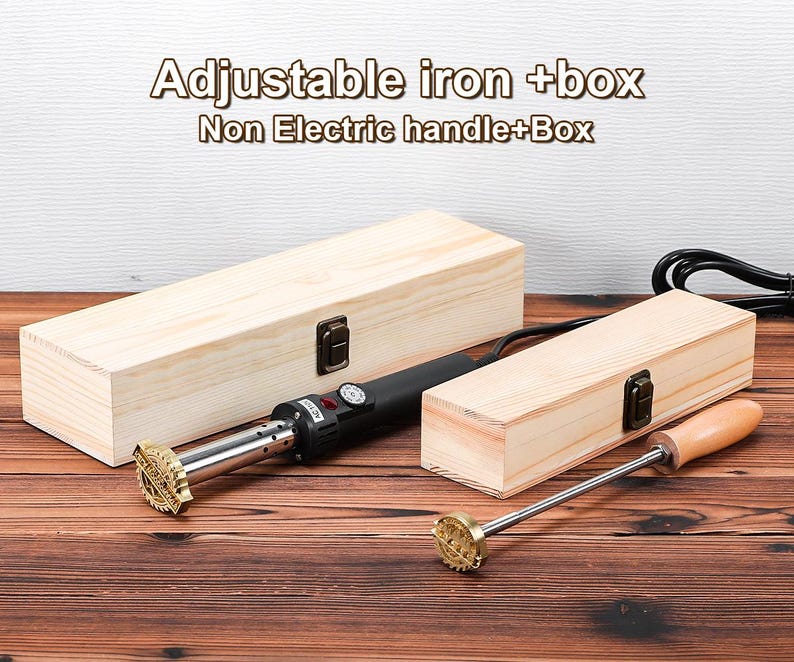 Custom Wood Branding Iron for Woodworkers,Custom electric branding iron for wood,Wood burning stamp,gift for boyfriend With wood handle+box