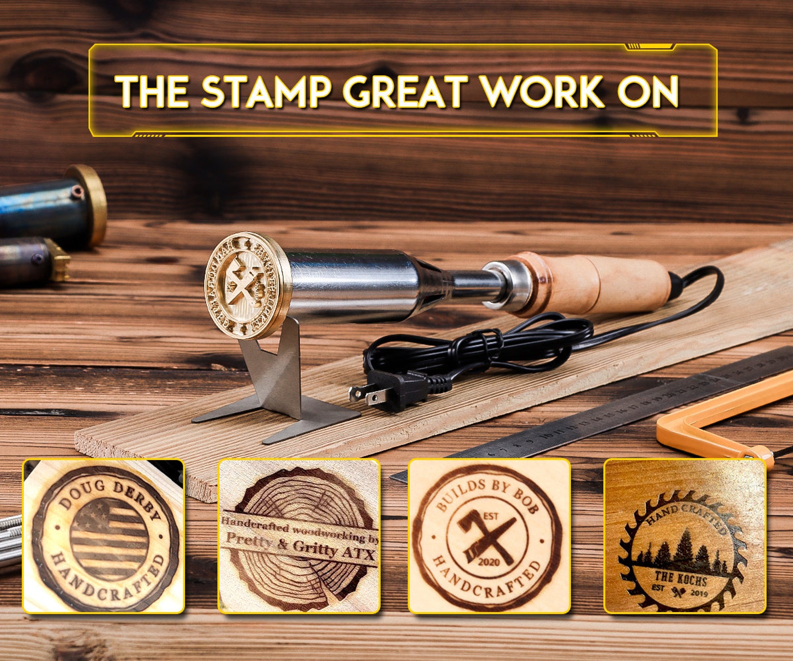 Custom Electric Branding Iron With Custom Stamp / Personalized Wood Branding Iron / Wood