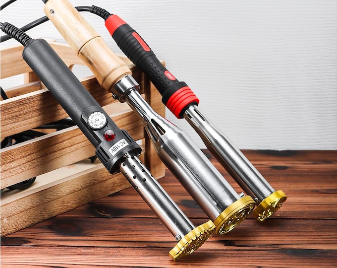 Custom Adjustable Electric iron with custom stamp / Personalized Wood branding iron  / Leather branding iron