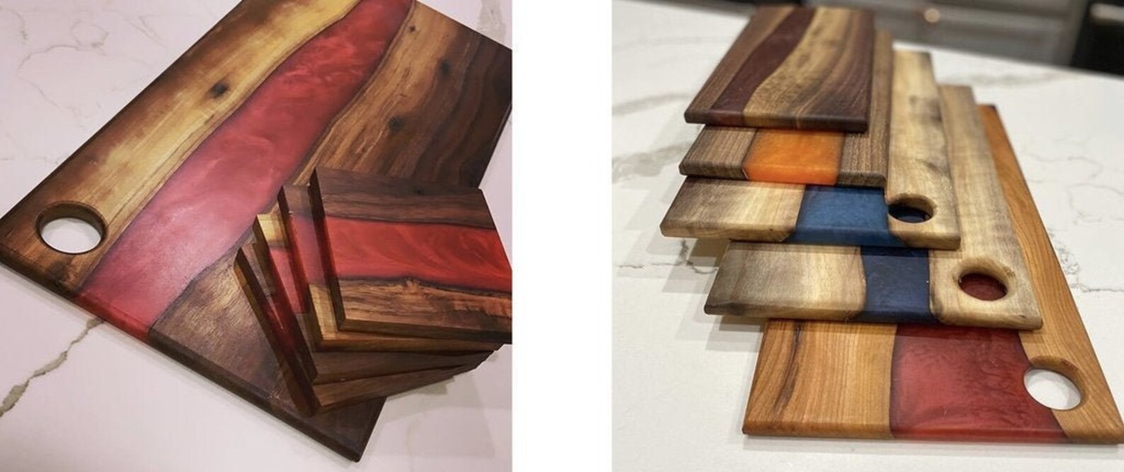 Resin Enameled Wood Chopping Board and Cheese Board Etsy