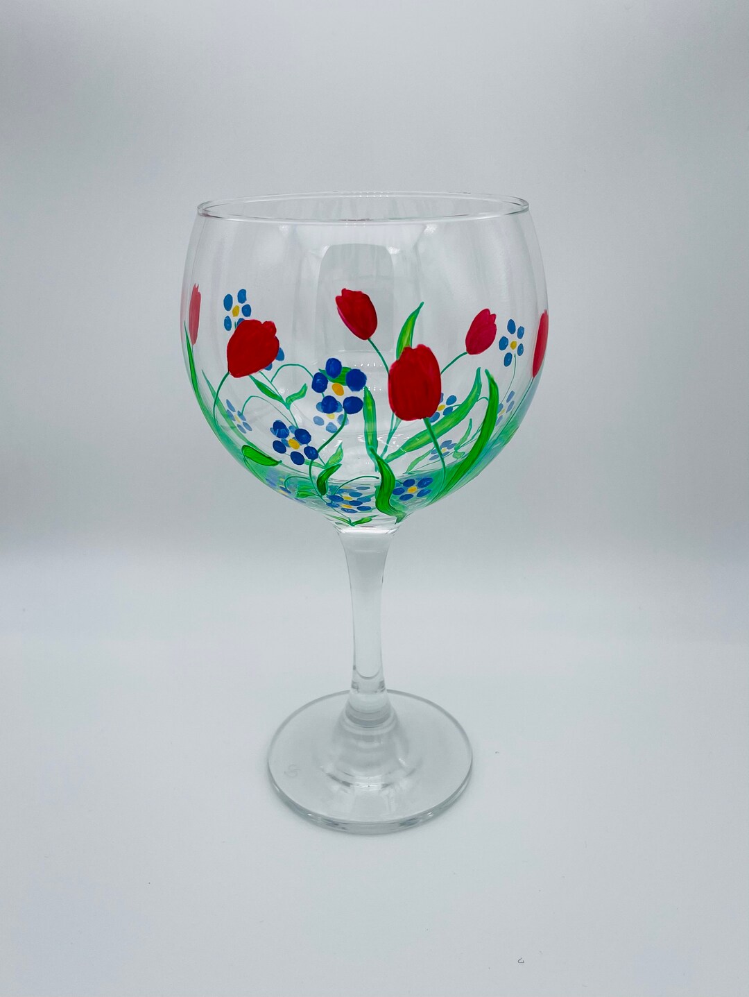 Tulip and Me Not Gin Glass / Hand Painted Gin Glass Etsy UK