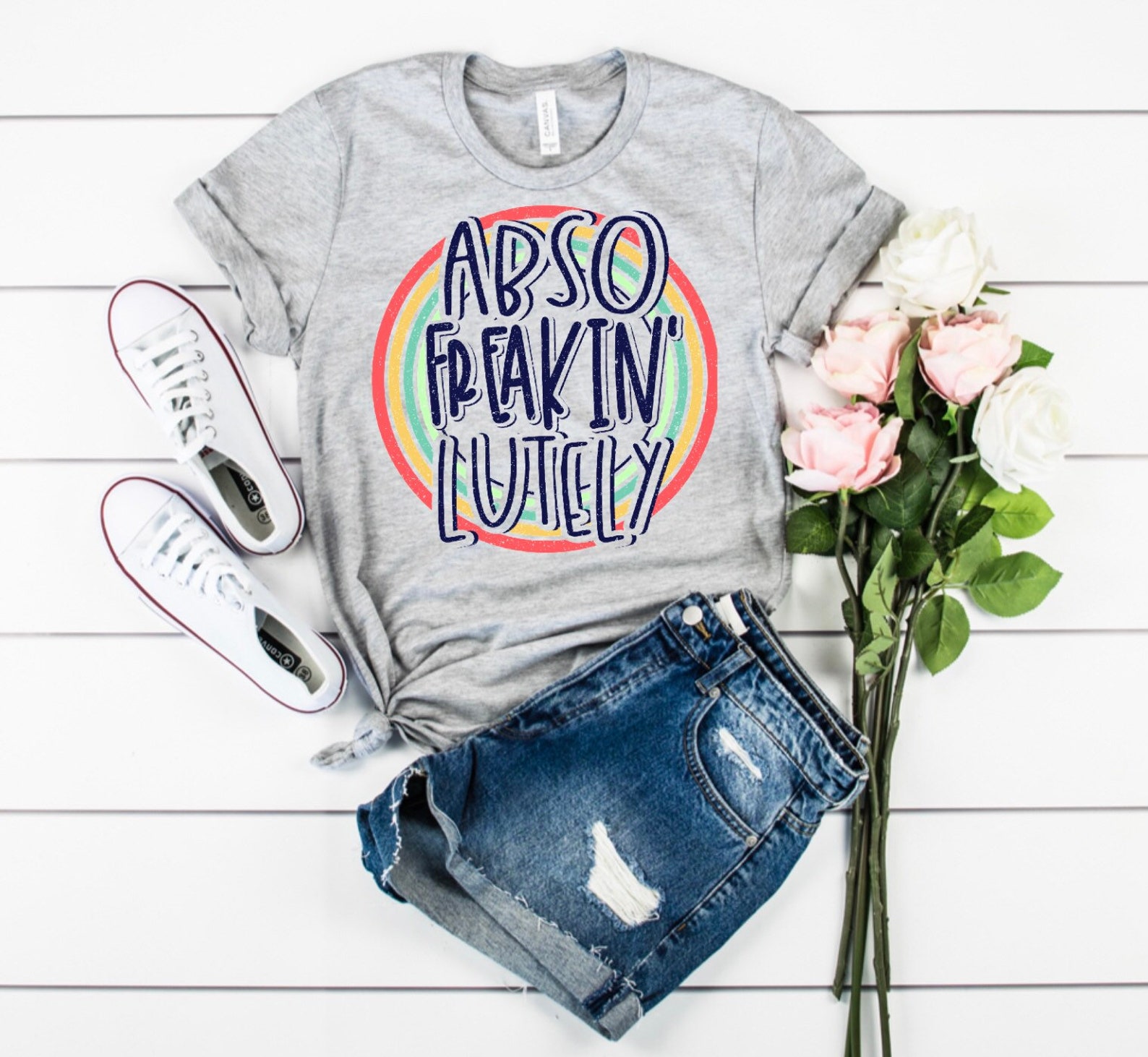 Abso Freakin Lutely Sublimation Camisa Camiseta Gr fica Etsy