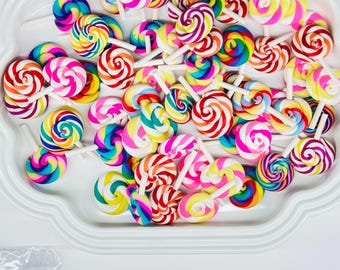 Flatback Lollipop Charms: Colorful Candy Embellishments