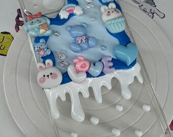 Bunny Charm Phone Case – Blue Pastel Spring Aesthetic