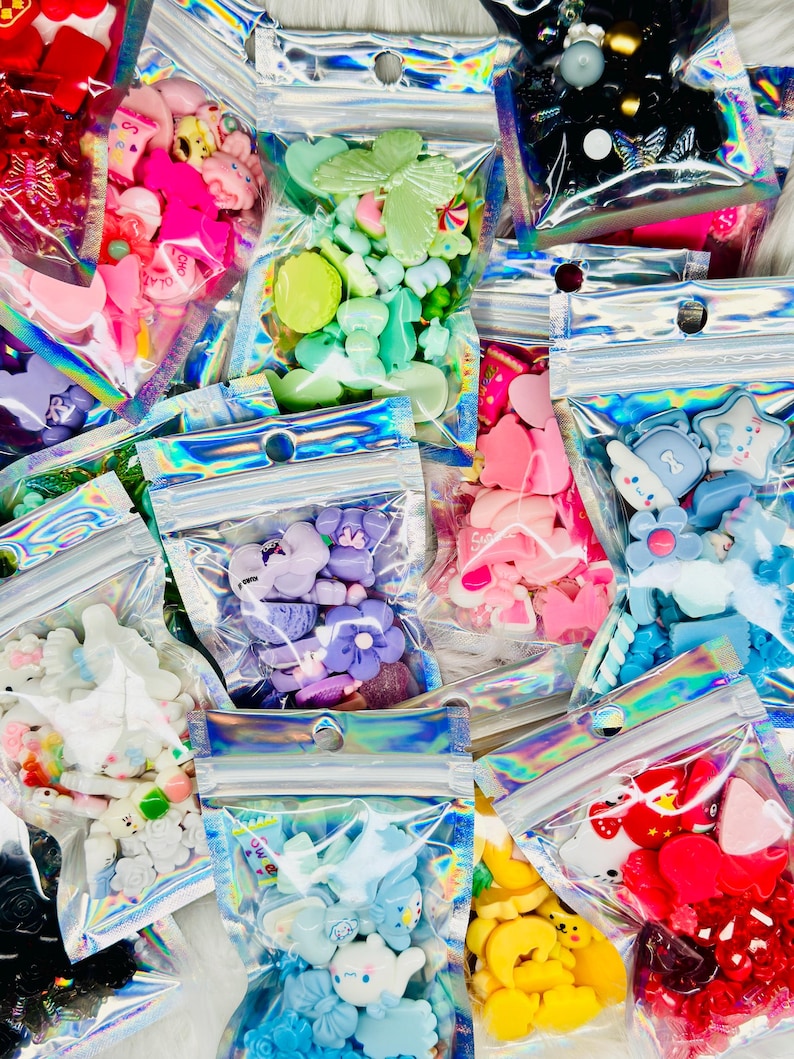 multiple color charm bags