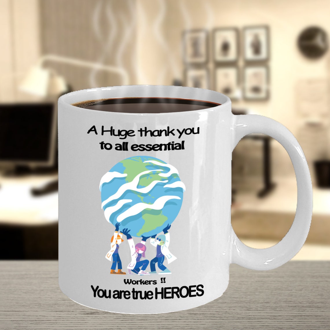 15.oz Coffee Mug Thank You for Essential Workers First Etsy