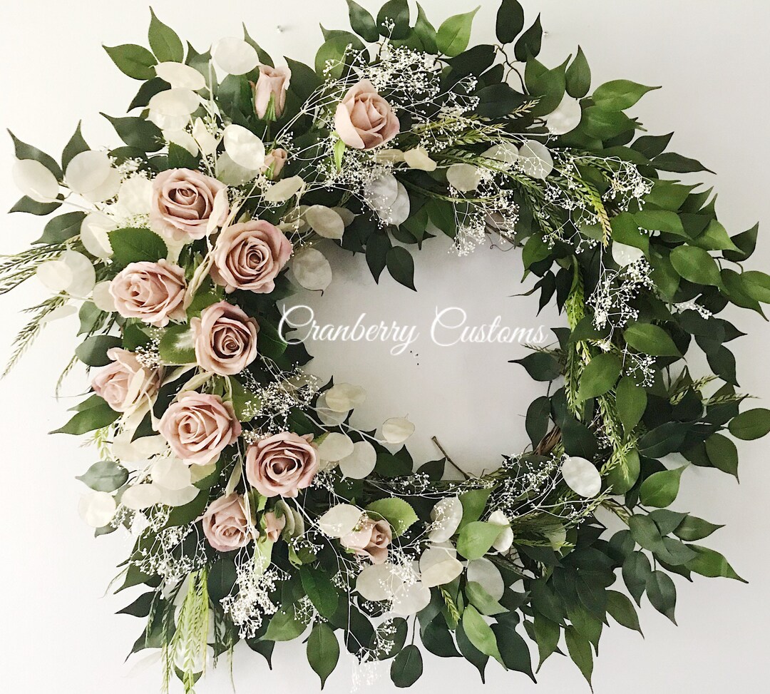 Modern Wreath. Front Door Wreath. Rose Wreath. Luxury Wreath. Premium ...